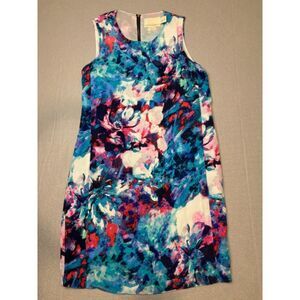 Cynthia Rowley 100% Silk Dress Womens 2 Watercolor Shift Minidress Free Ship